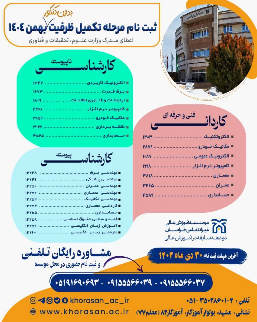 خبر تکمیل ظرفیت بهمن 1404